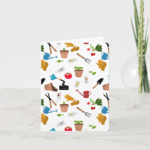 Cartão Ferramentas de Jardinagem Plantas Jardineiro Vivei