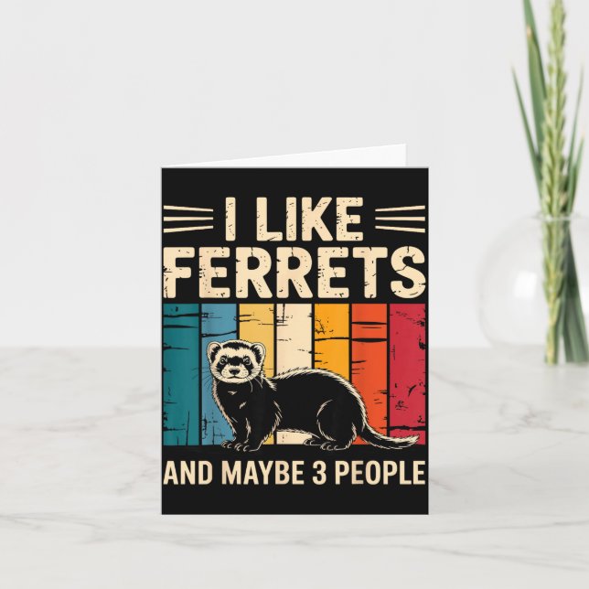 Cartão Ferret Art For Men Women Kids Pet Ferret Lovers Fe (Frente)