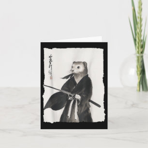 Cartão Ferret Samurai Janpanese Vintage Warrior Art Anime