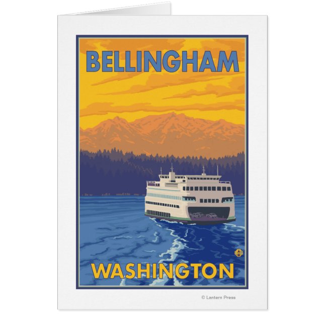 Cartão Ferry and Mountain - Bellingham, Washington (Frente)