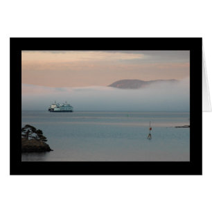Cartão Ferry in Sunset Fog