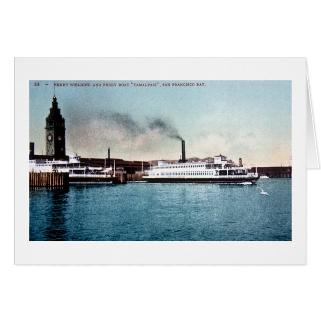 Cartão Ferryboat Tamalpais, San Francisco Bay (Frente Horizontal)