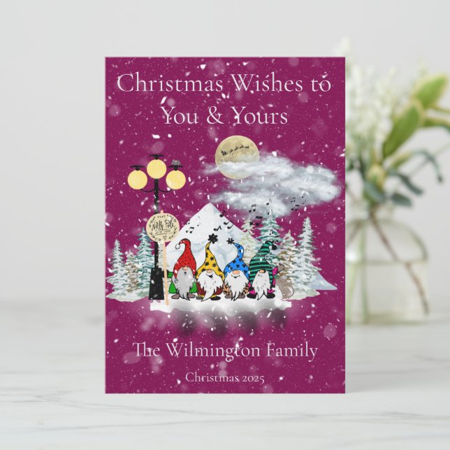 Cartão Feseset Elf Família Quartet Foto Natal Flat (Em pé/Frente)