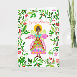 Cartão Fesk Folk Angel African American Christmas