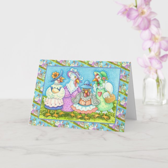 Cartão FESTA CHICKEN HEN, Vazio DE AMIGOS PENDENTES DO PA (Orquídea)