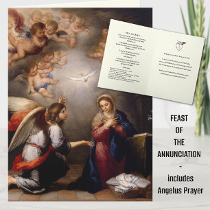 Cartão Festa da Anunciação Virgem Maria Religiosa