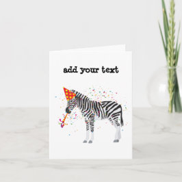 Cartão Festa das Zebras - Animais se Divertindo em uma Fe