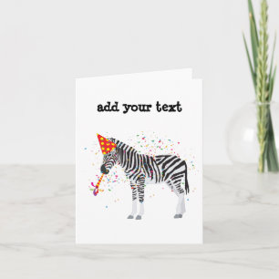 Cartão Festa das Zebras - Animais se Divertindo em uma Fe