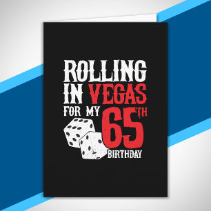 Cartão Festa de 65 Anos em Las Vegas - Rolando em Vegas