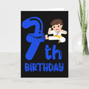 Cartão Festa de 7º aniversário do menino. Sétimo aniversá