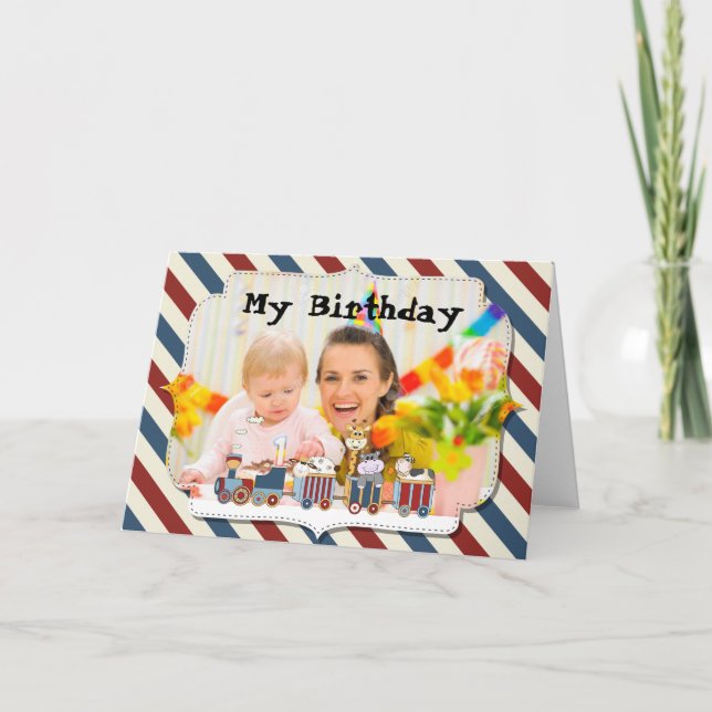 Cartão Festa de animais de estimação em folha, aniversári (Frente)