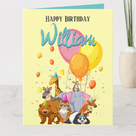 Cartão Festa de aniversário Amarela