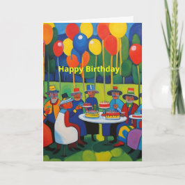 Cartão Festa de aniversário com balões