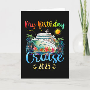Cartão Festa de Aniversário Cruzeiro de Navio 2025 Homens