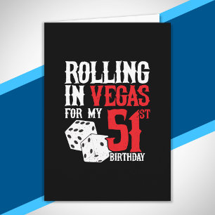 Cartão Festa de Aniversário de 51 anos em Las Vegas - Rol