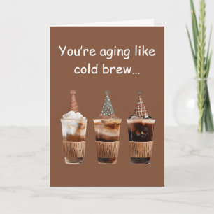 Cartão Festa de Aniversário de Café Coado Frio Vibrações