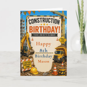 Cartão Festa de Aniversário de Construção