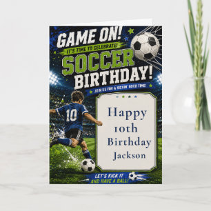 Cartão Festa de Aniversário de Futebol