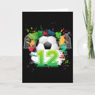 Cartão Festa de Aniversário de Futebol de 12 anos Jogador