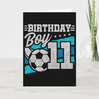 Cartão Festa de Aniversário de Futebol - Menino de 11 Ano