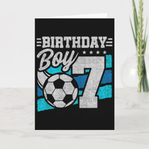 Cartão Festa de Aniversário de Futebol - Menino de 7 Anos