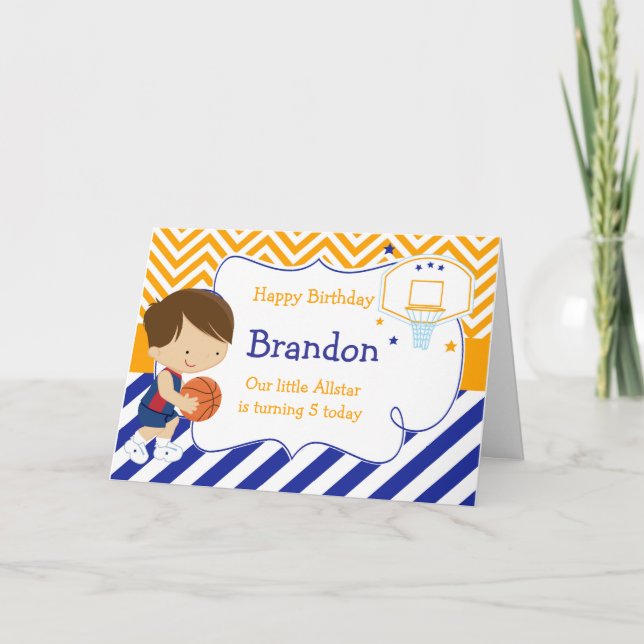 Cartão Festa de aniversário de Rapaz de Cabelo de Brunett (Frente)