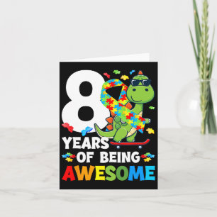 Cartão festa de aniversário do Autismo 8 anos