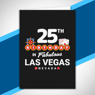 Cartão Festa de Aniversário em Las Vegas - 25º Aniversári