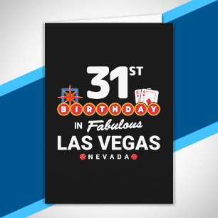 Cartão Festa de Aniversário em Las Vegas - 31º Aniversári