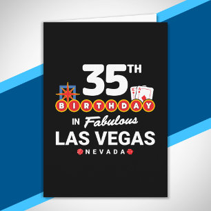 Cartão Festa de Aniversário em Las Vegas - 35º Aniversári