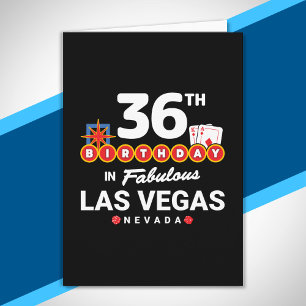 Cartão Festa de Aniversário em Las Vegas - 36º Aniversári