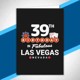 Cartão Festa de Aniversário em Las Vegas - 39º Aniversári