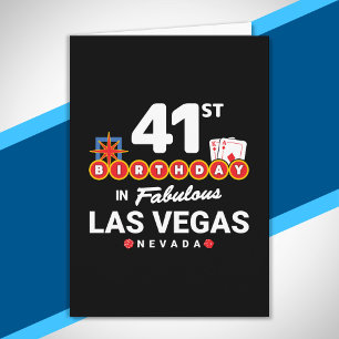 Cartão Festa de Aniversário em Las Vegas - 41º Aniversári