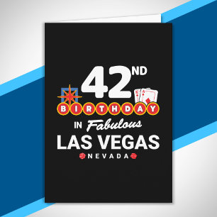 Cartão Festa de Aniversário em Las Vegas - 42º Aniversári
