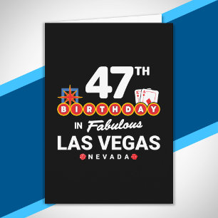 Cartão Festa de Aniversário em Las Vegas - 47º Aniversári