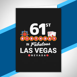 Cartão Festa de Aniversário em Las Vegas - 61º Aniversári