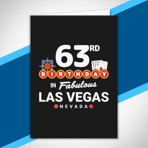 Cartão Festa de Aniversário em Las Vegas - 63º Aniversári