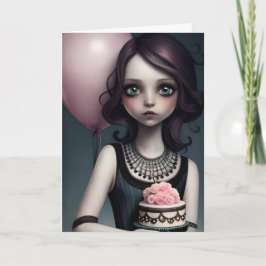 Cartão festa de aniversário, linda bonito com balões