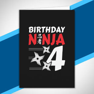 Cartão Festa de Aniversário Ninja - Ninja de Aniversário 