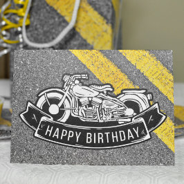 Cartão Festa de Aniversário Personalizada de Motociclista
