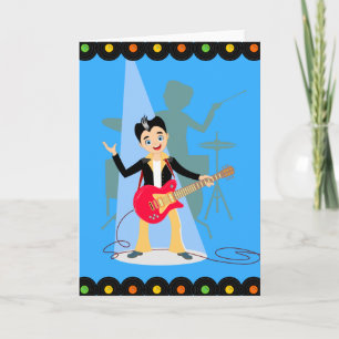 Cartão Festa de aniversário Rock Star Boy