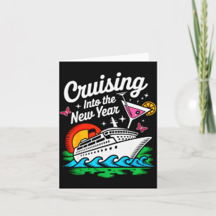 Cartão Festa de Ano Novo 2026 Cruising Into Matching Fa