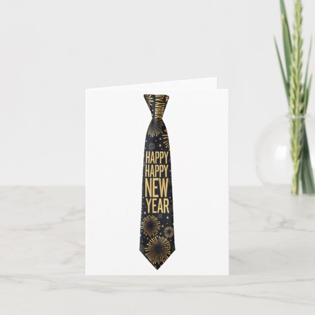 Cartão Festa de Ano Novo 2026 Fogos de Artifício Divertid (Frente)