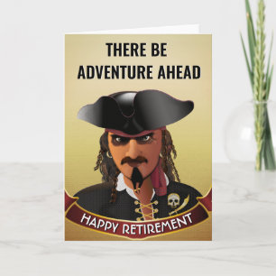 Cartão Festa de Aposentadoria de Pirata Engraçada