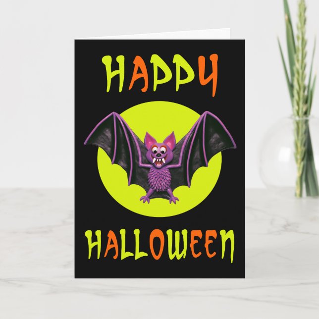 Cartão Festa de Bat Halloween (Frente)