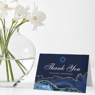 Cartão Festa de Bat Mitzvah personalizável agradecimento