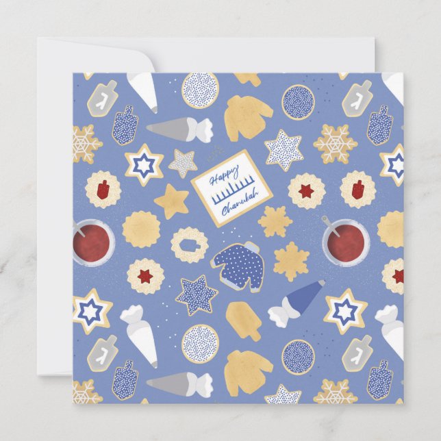 Cartão Festa de biscoito Chanukah (Frente)