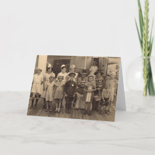 Cartão Festa de bordo de 1935 para crianças