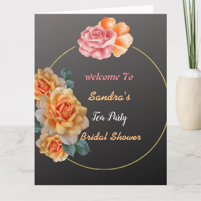 Cartão festa de chá de boas-vindas (Frente)