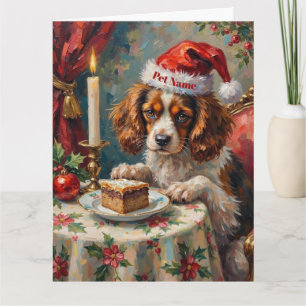 Cartão Festa de Chá do Cavalier King Charles Christmas Pu